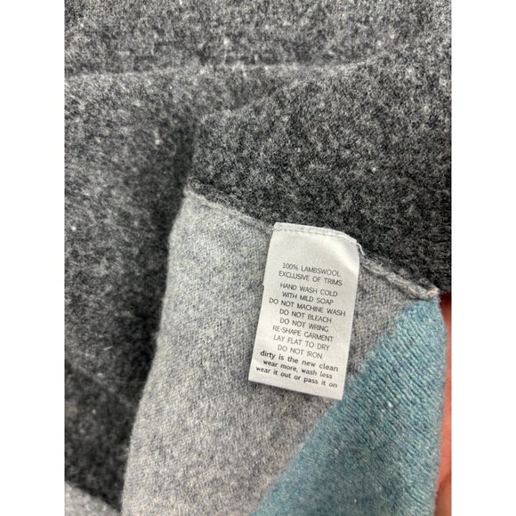 Toad & Co Trillium Crew 100% Lamb's Wool Sweater Women's M Gray Color Block - Picture 5 of 6